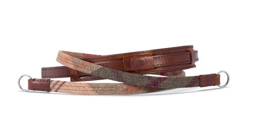 Leica CL leather and fabric neck strap, brown