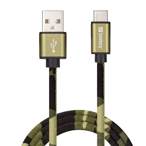 Sandberg USB-C töltőkábel - 1 m terepszínű
