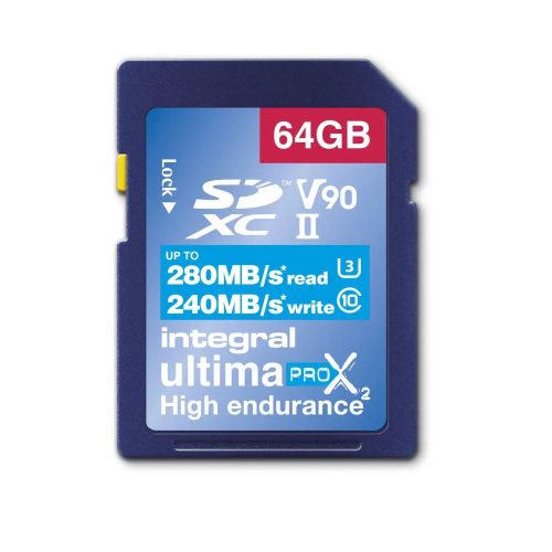Integral 64GB ULTIMAPRO X2 SDXC 280/240MB UHS-II V90 kártya