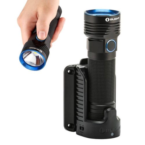 Olight R50 Pro Seeker LE rechargeable LED lamp with car dock