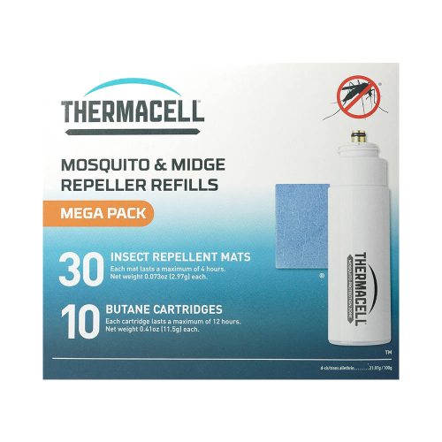 Thermacell-utantolto-MEGA-Pack-(120-oras-vedelem)-10db-patron,-30db-4-oras-lapka)