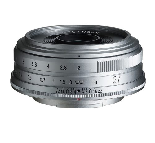 Voigtländer Ultron 27mm f/2 Fujifilm X lens, silver