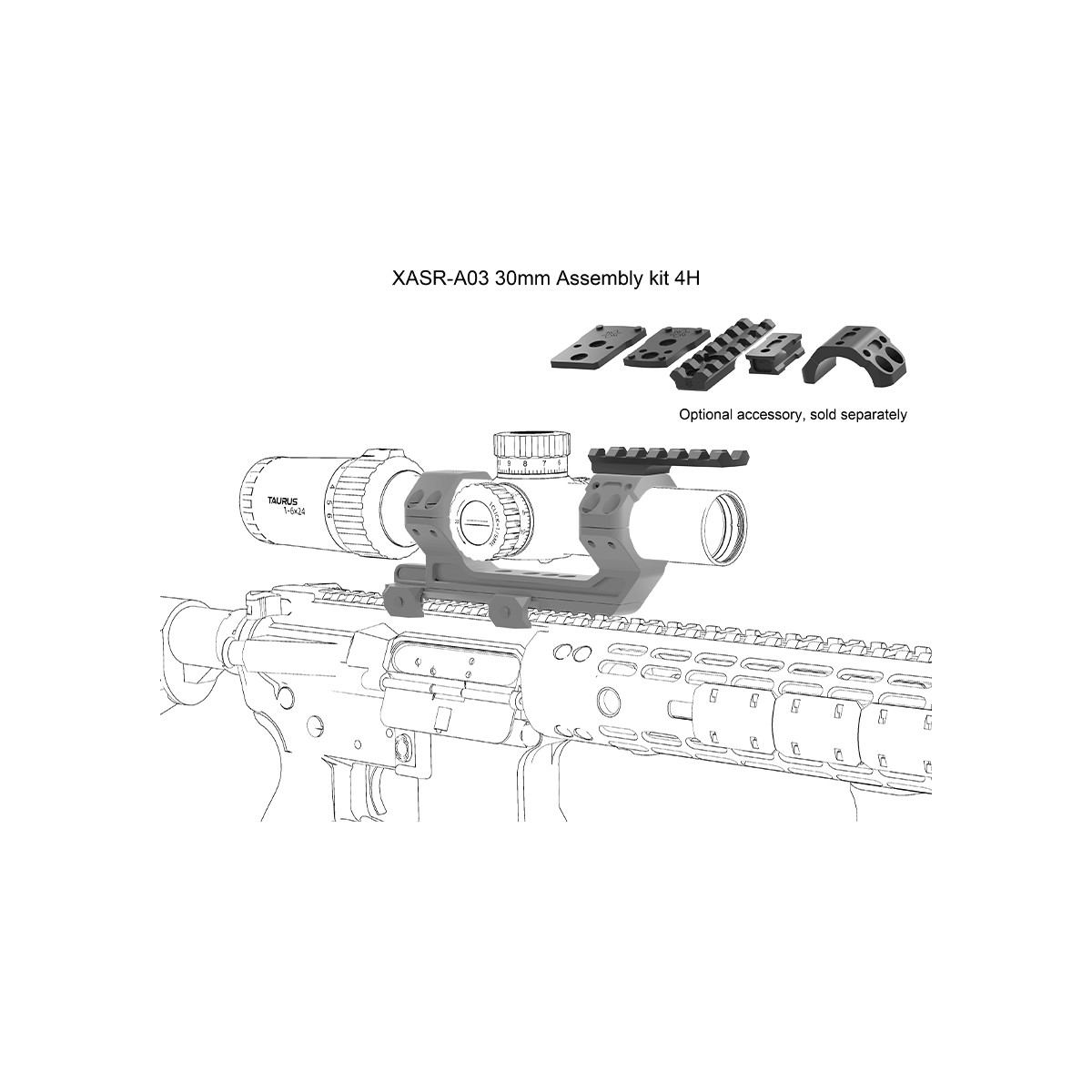 Vector Optics Weawer/Picatinny AR gyűrűs szerelék 30mm