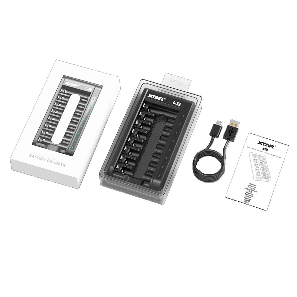 XTAR L8 AA/AAA 1.5V Li-ion/1.2V Ni-MH töltő