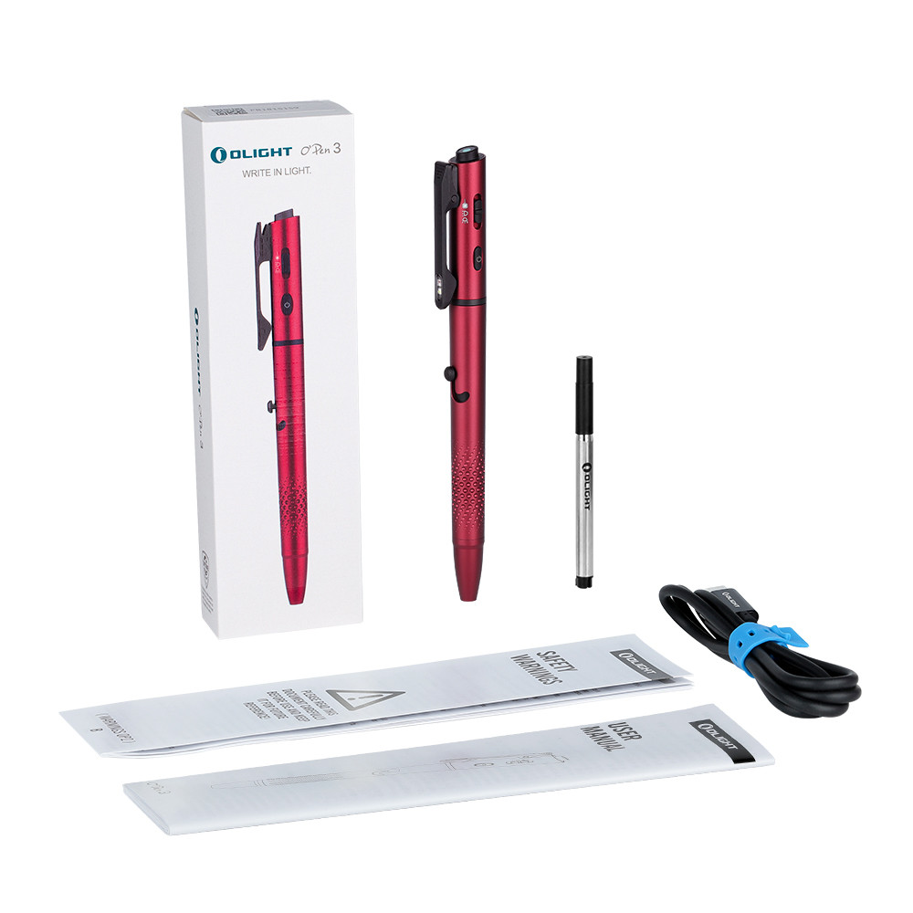 Olight O Pen 3 piros golyóstoll Class 1 zöld lézerrel